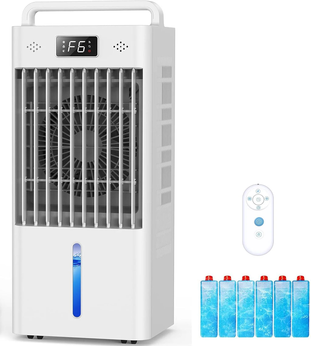 Windowless Portable Air Conditioners, Evaporative Air Cooler w/3 Modes & 3 Speeds, 12H Timer for Smart Auto-off, 2-Gal Tank for 20H Cooling,16FT Remote,No Hose Needed,46db Swamp Cooler