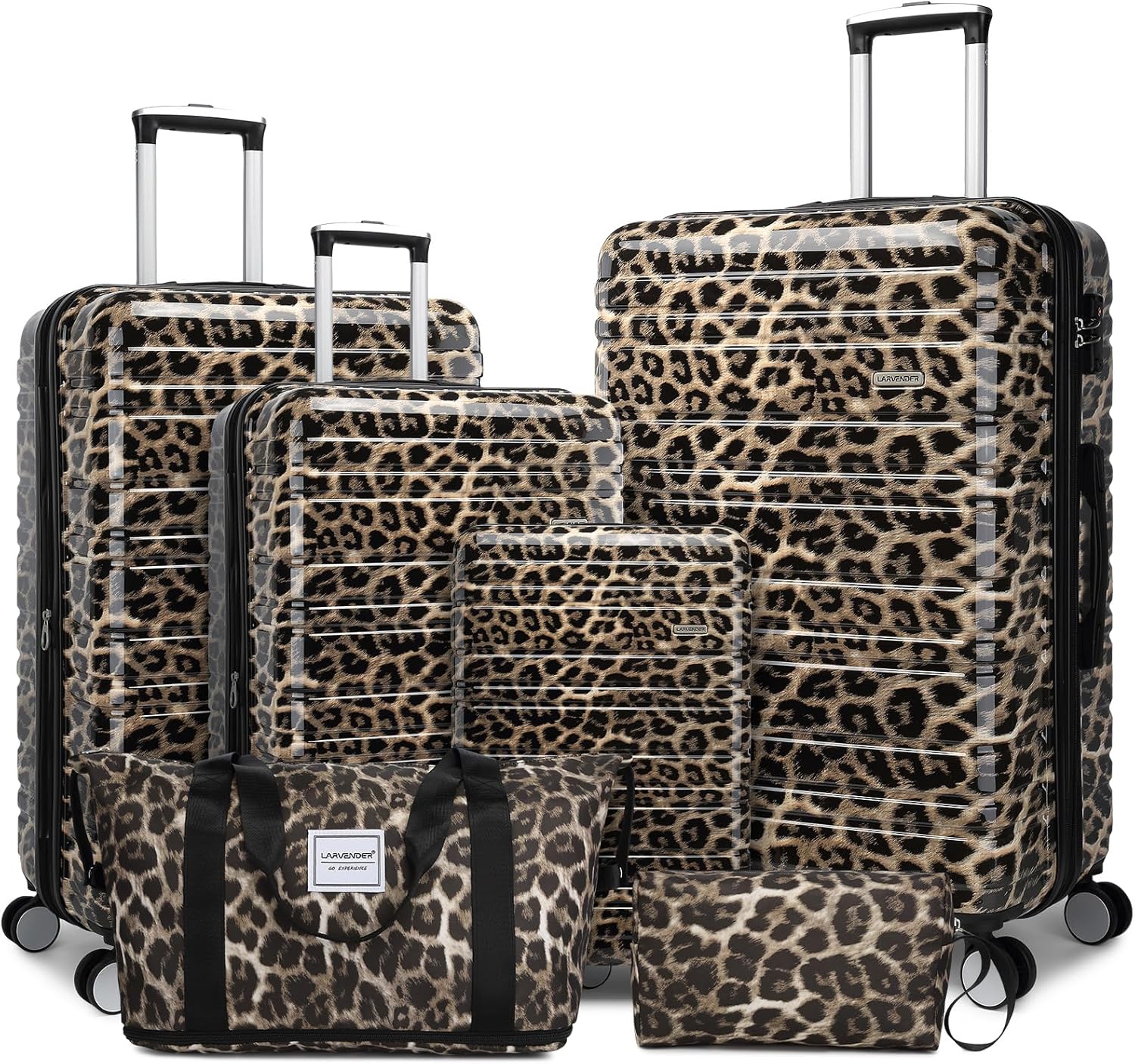 6-piece luggage set, expandable hardshell suitcase set with spinner wheels, lightweight rolling luggage set