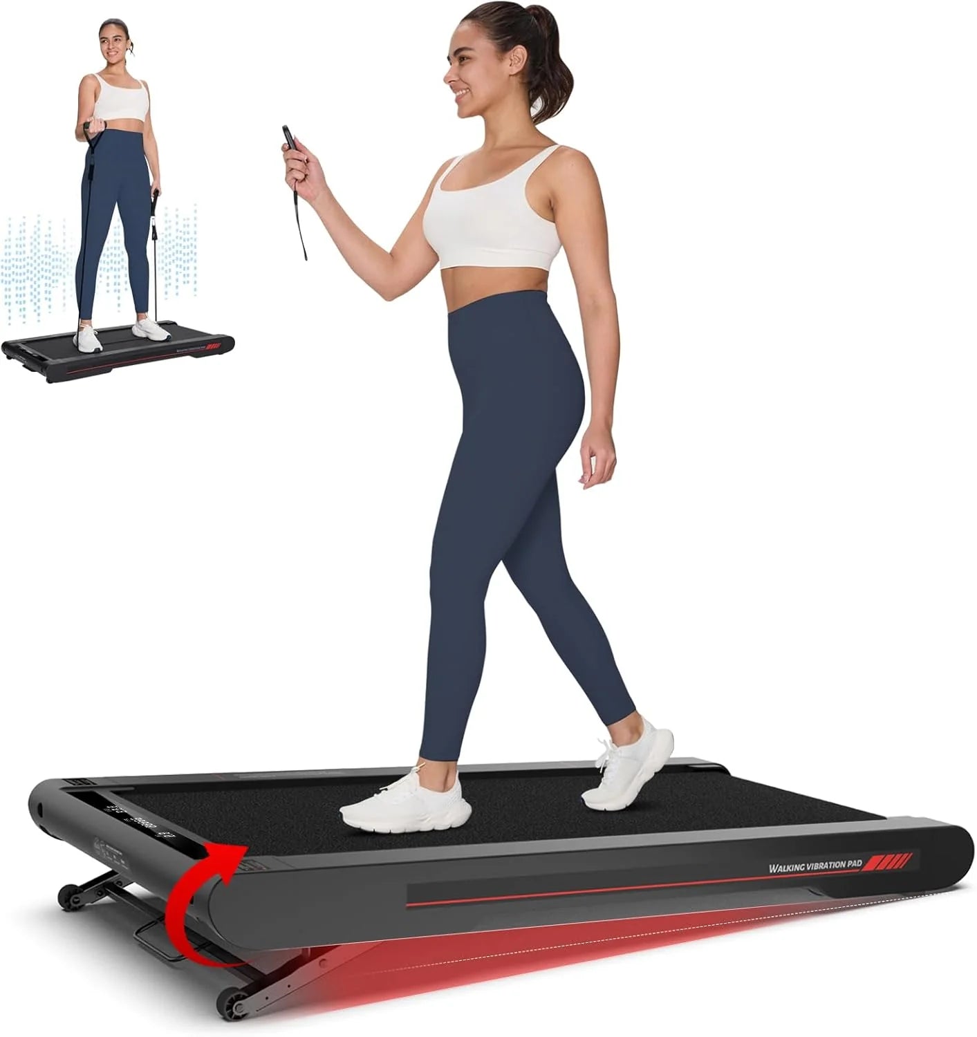 Sperax Walking Vibration Pad with APP, 3 in 1 Under Desk Treadmill, 2.5HP Low Noise Walking Treadmill Pad with Remote Control,Portable Treadmills for Home Office