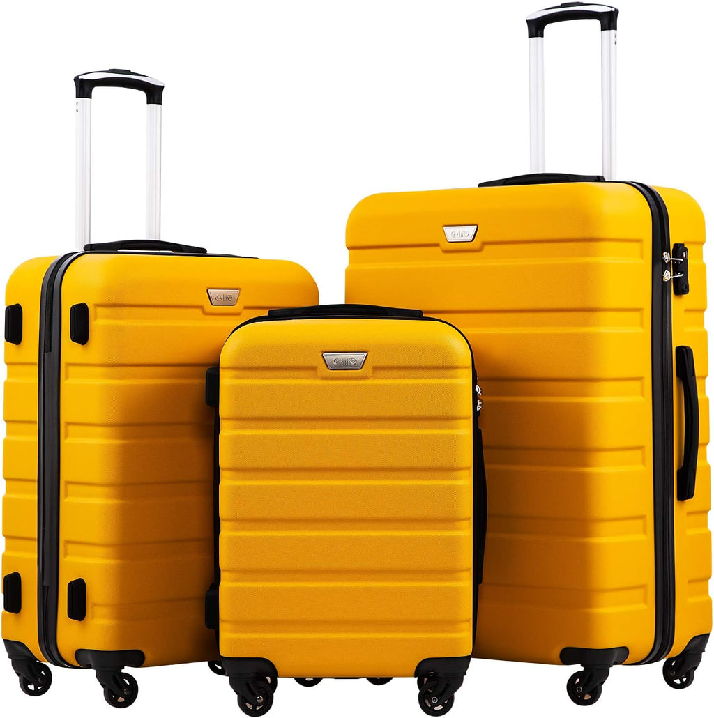 Coolife Luggage 3 Piece Set Suitcase Spinner Hardshell Lightweight TSA Lock