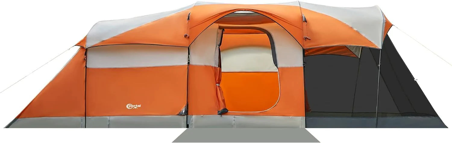 PORTAL 6/8/10 Person Family Camping Tent with Screen Room, Water Resistant Big Tunnel Tent with Rainfly, Large Family Tent for Outdoor Camping, Party